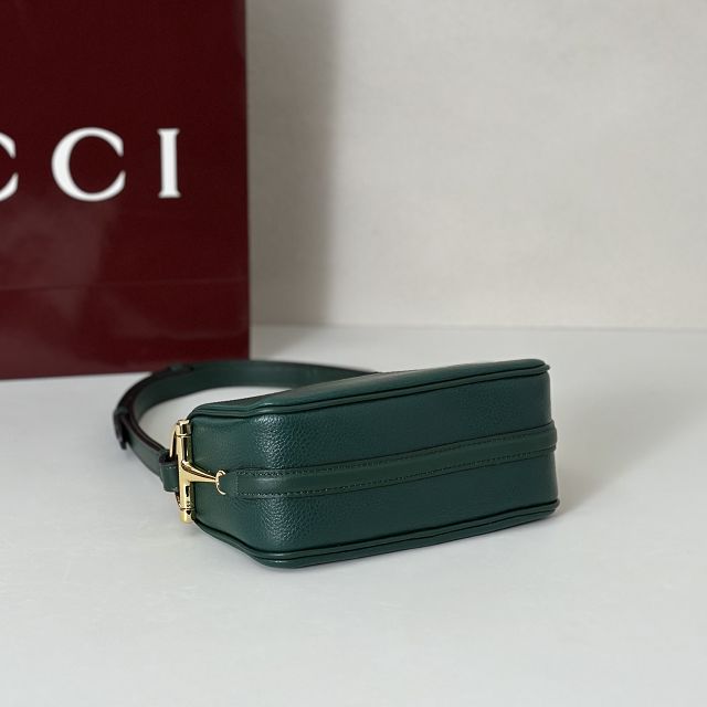 GG original calfskin half horsebit mini bag 860784 green