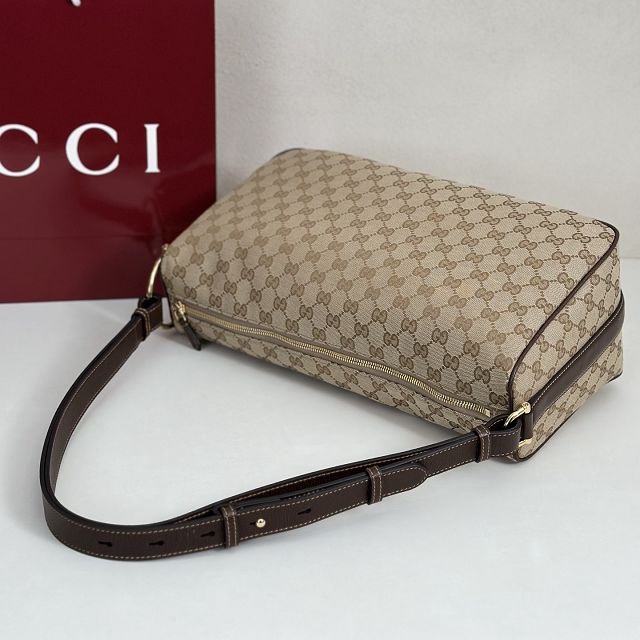 GG original canvas half horsebit large bag 862530 brown