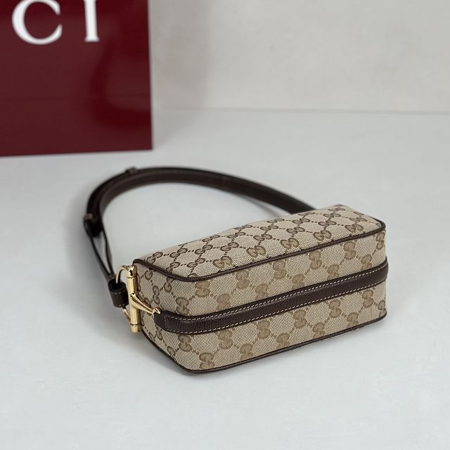 GG original canvas half horsebit mini bag 860784 brown