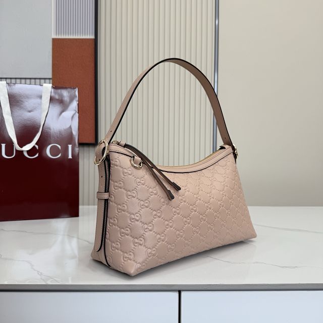 GG original calfskin emblem medium shoulder bag 847449 pink beige