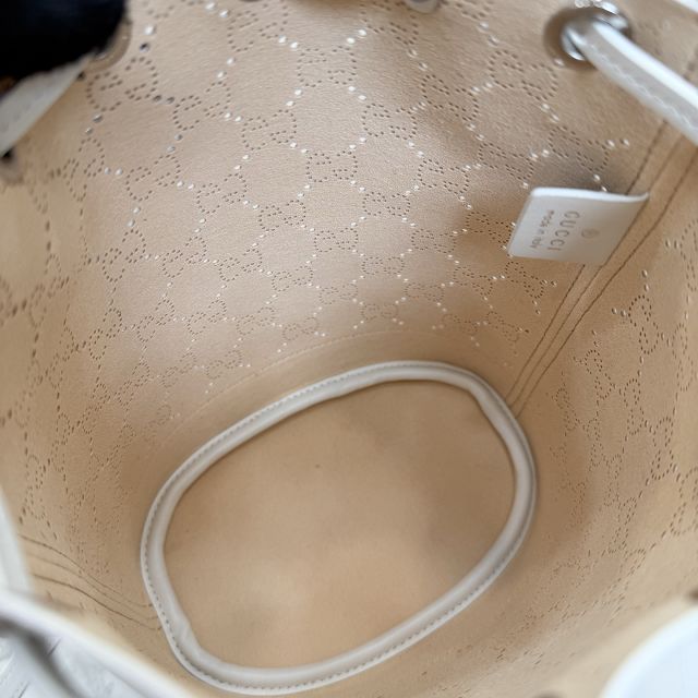 GG original calfskin venice mini bucket bag 876060 white