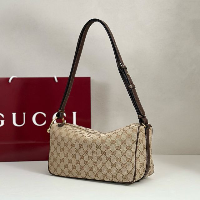 GG original canvas half horsebit medium bag 860787 brown