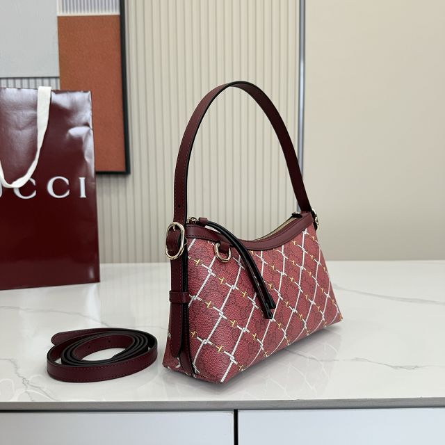 GG original fabric emblem small shoulder bag 847450 bordeaux