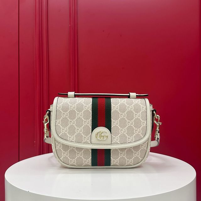 GG original fabric ophidia small top handle bag 836843 white