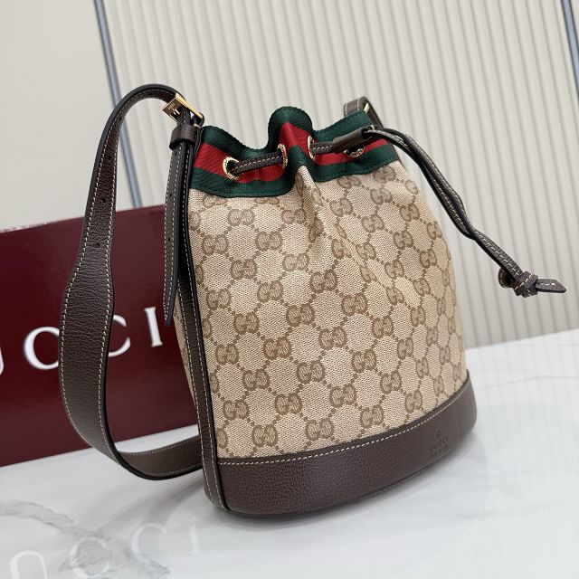 GG original canvas venice small bucket bag A002GW sand