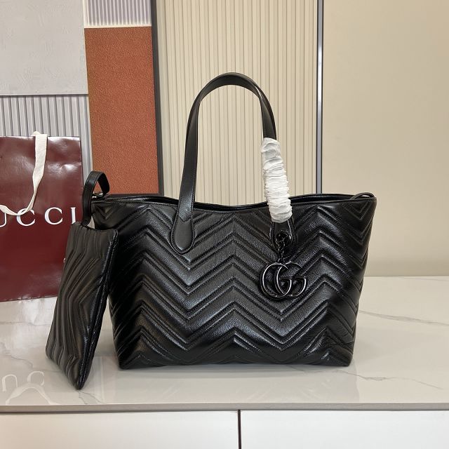 GG original calfskin marmont medium tote bag 855279 black