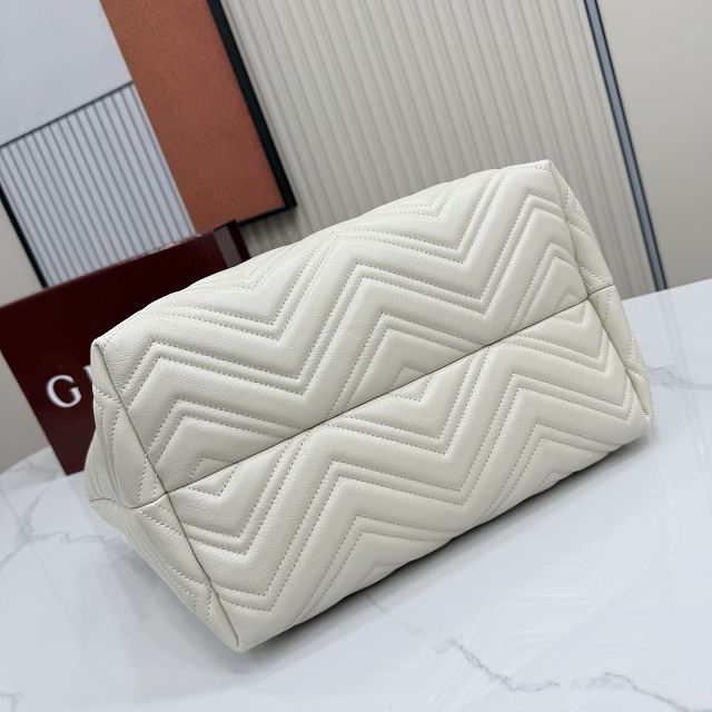 GG original calfskin marmont medium tote bag 855279 white