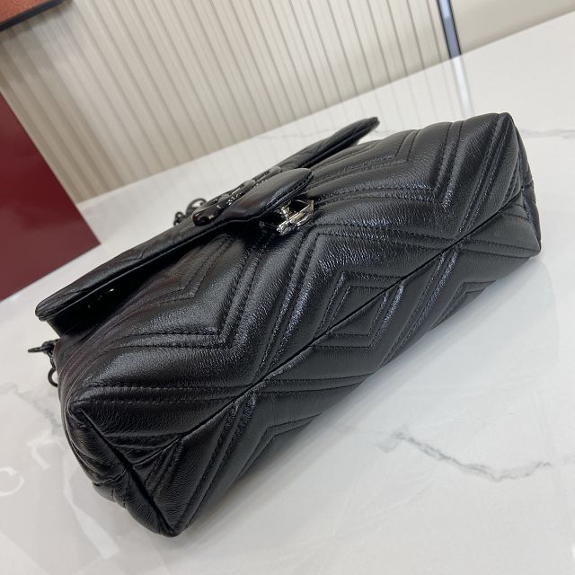 GG original calfskin marmont small shoulder bag 855371 black