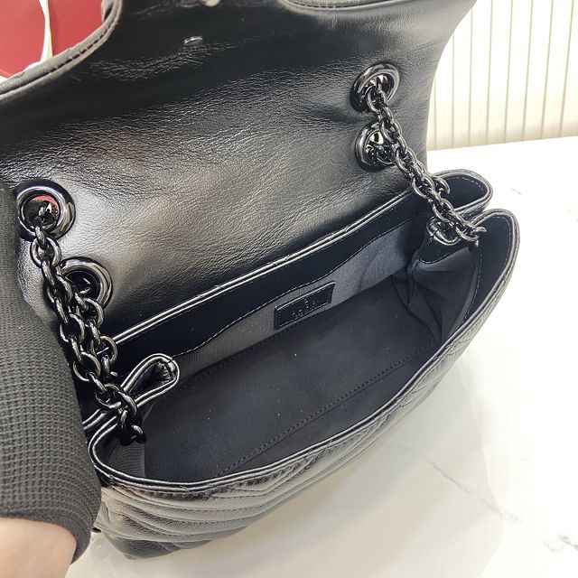 GG original calfskin marmont small shoulder bag 855371 black