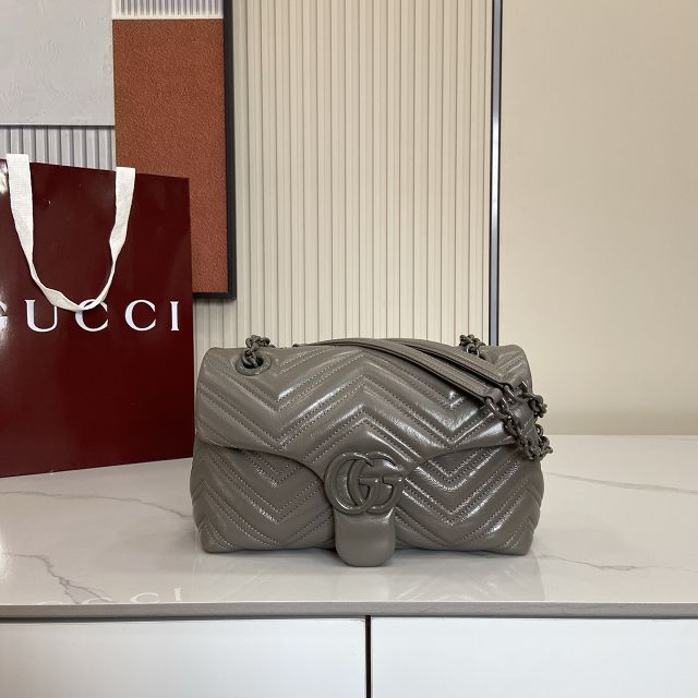 GG original calfskin marmont small shoulder bag 855371 grey