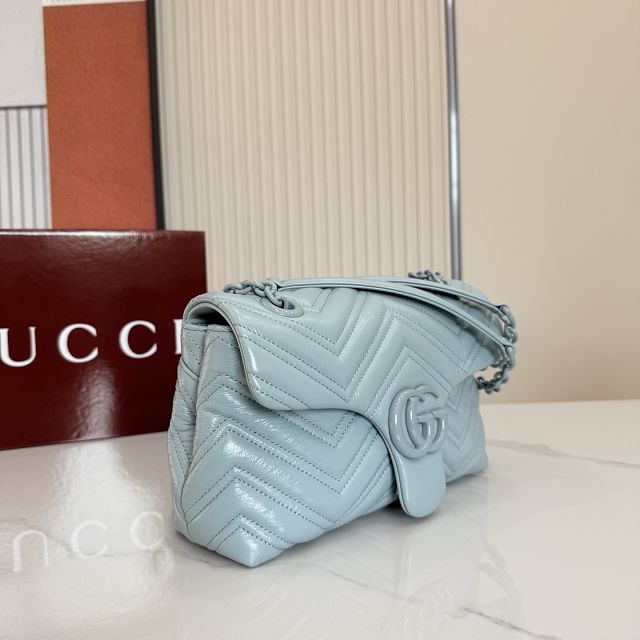 GG original calfskin marmont small shoulder bag 855371 light blue