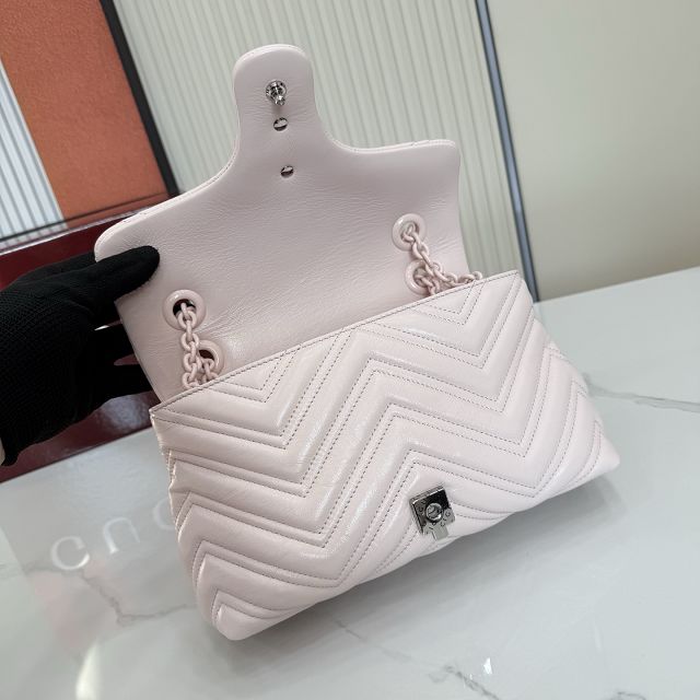 GG original calfskin marmont small shoulder bag 855371 light pink