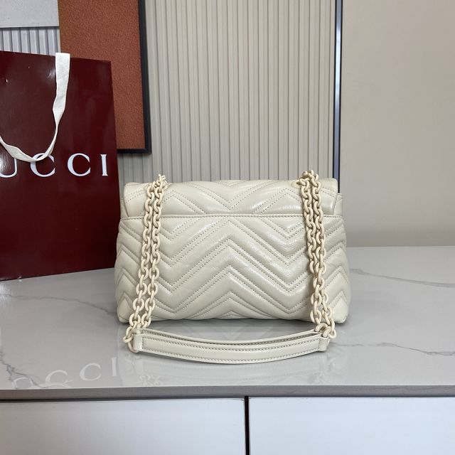 GG original calfskin marmont small shoulder bag 855371 white