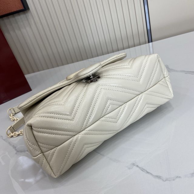 GG original calfskin marmont small shoulder bag 855371 white