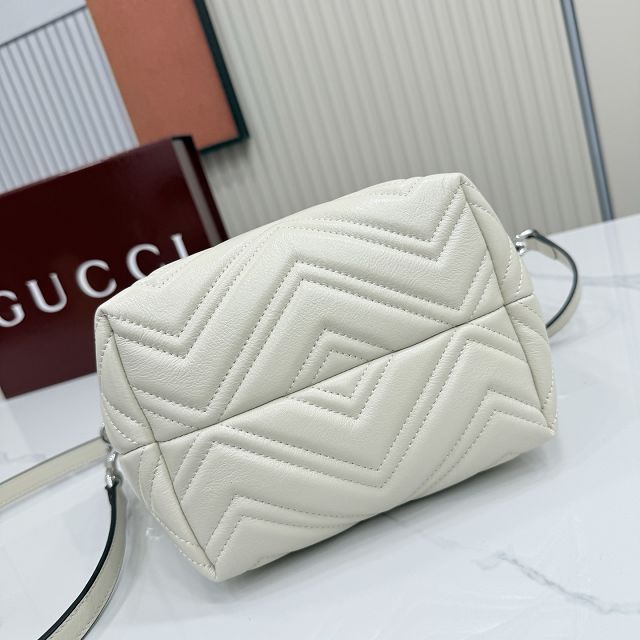 GG original calfskin marmont small tote bag 855391 white