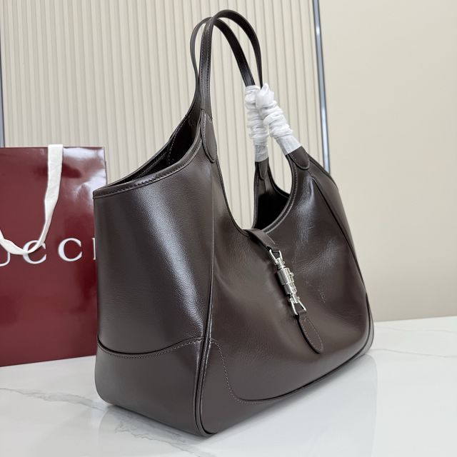 GG original calfskin mercato medium tote bag 866645 dark brown