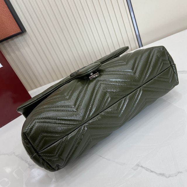 GG original calfskin marmont medium shoulder bag 850676 dark green