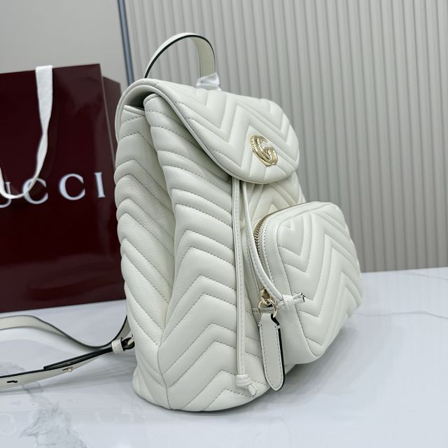 GG original lambskin marmont medium backpack 861878 white 