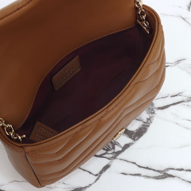GG original lambskin marmont mini shoulder bag 841290 brown