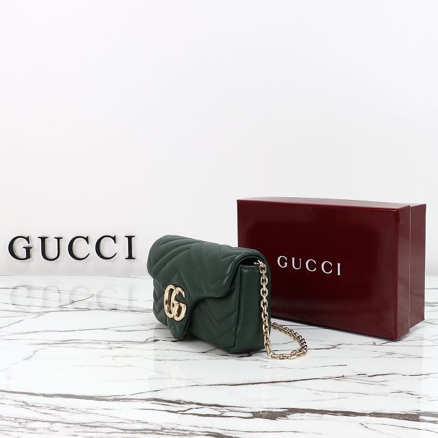 GG original lambskin marmont mini shoulder bag 841290 dark green