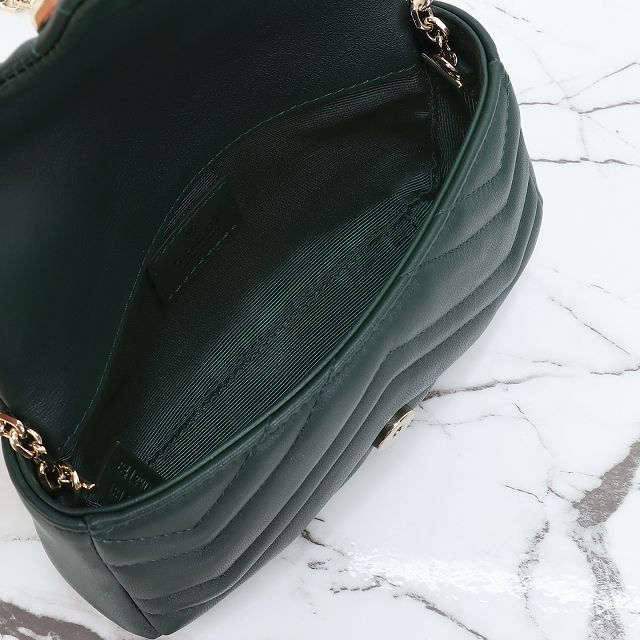 GG original lambskin marmont mini shoulder bag 841290 dark green