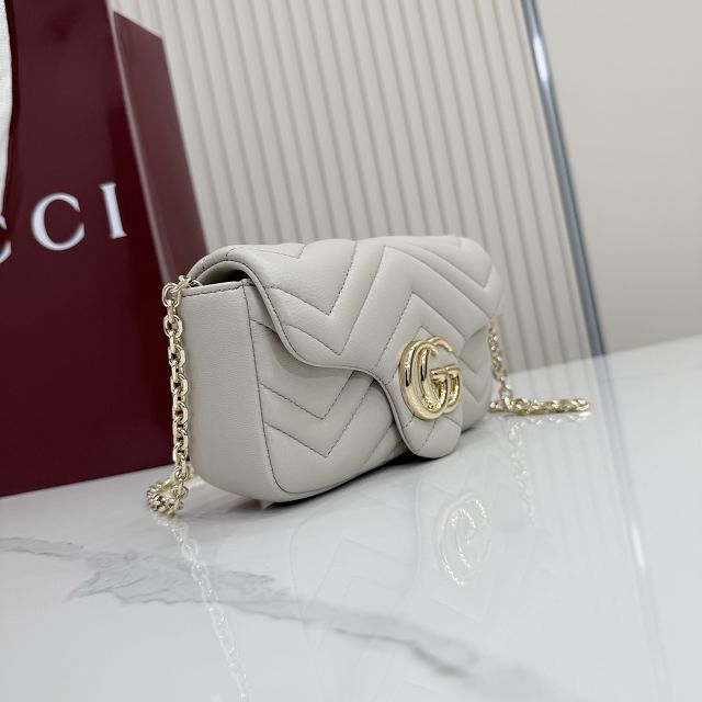 GG original lambskin marmont mini shoulder bag 841290 light grey