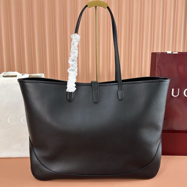 GG original calfskin jackie large tote bag 867014 black