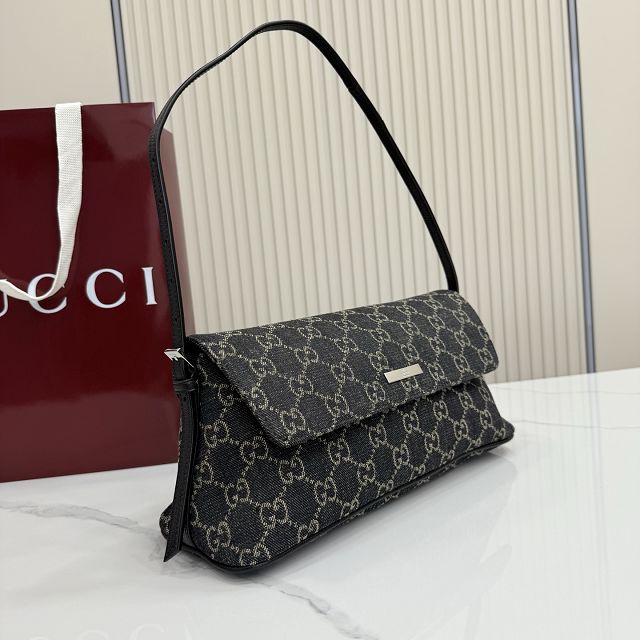 GG original denim madison medium shoulder bag 874744 black