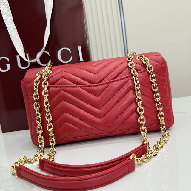 GG original lambskin marmont medium shoulder bag 837267 red