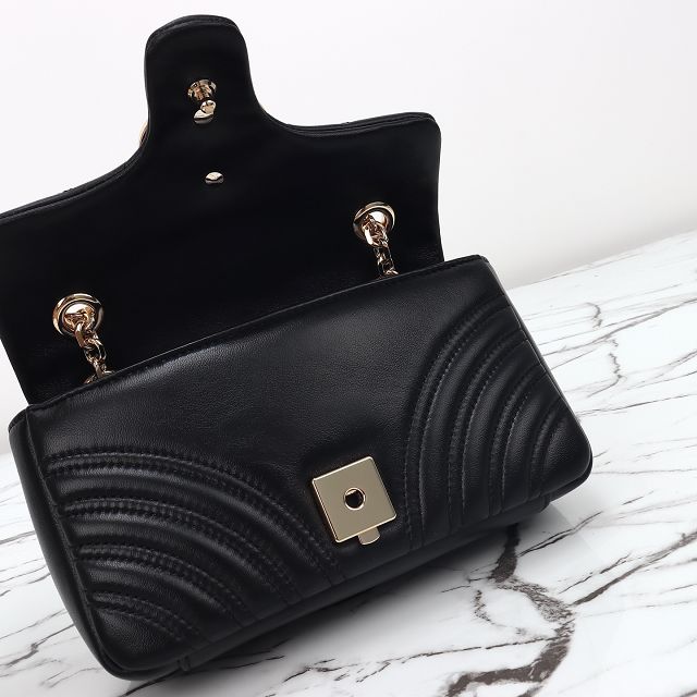 GG original lambskin marmont small shoulder bag 837280 black