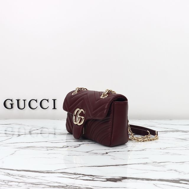 GG original lambskin marmont small shoulder bag 837280 bordeaux