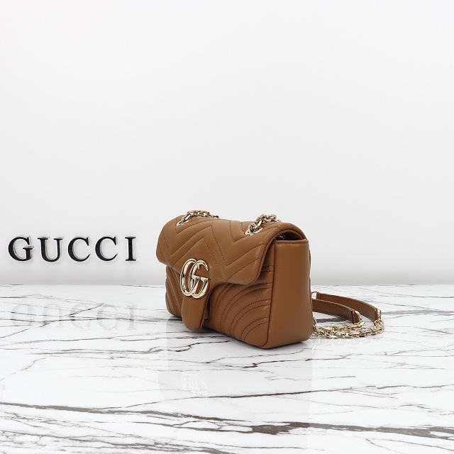 GG original lambskin marmont small shoulder bag 837280 brown