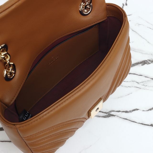 GG original lambskin marmont small shoulder bag 837280 brown