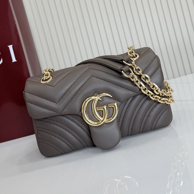 GG original lambskin marmont small shoulder bag 837280 dark brown
