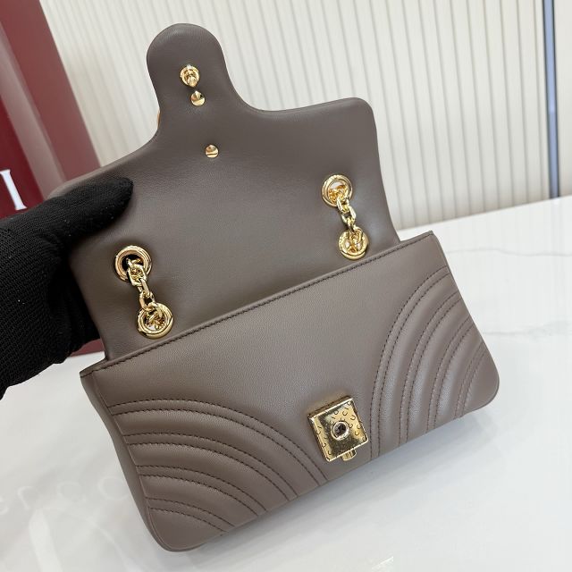 GG original lambskin marmont small shoulder bag 837280 dark brown