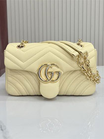 GG original lambskin marmont small shoulder bag 837280 light yellow