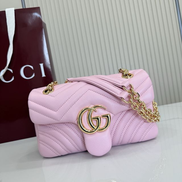 GG original lambskin marmont small shoulder bag 837280 pink