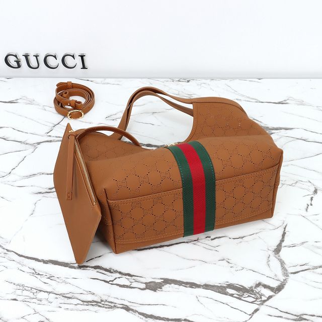 GG original calfskin giglio small tote bag 860845 brown