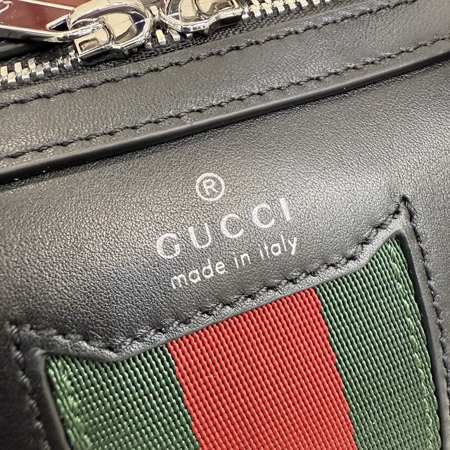 GG original calfskin web trademark small duffle bag 866980 black