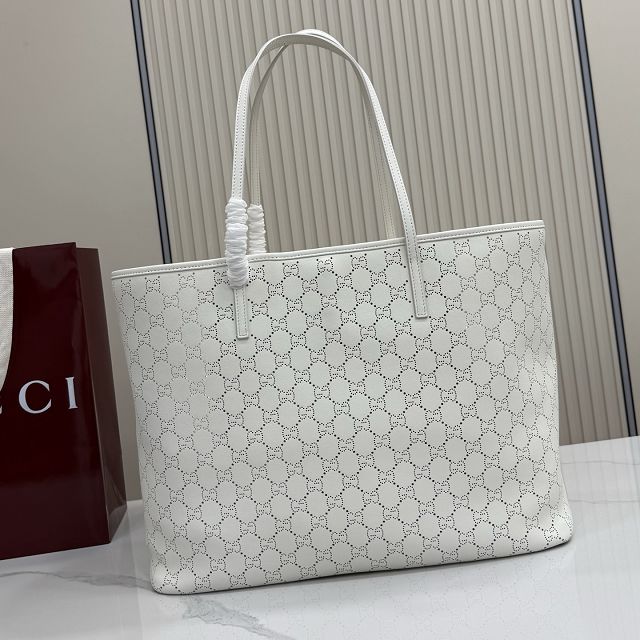 GG original calfskin tribeca large tote bag 874745 white