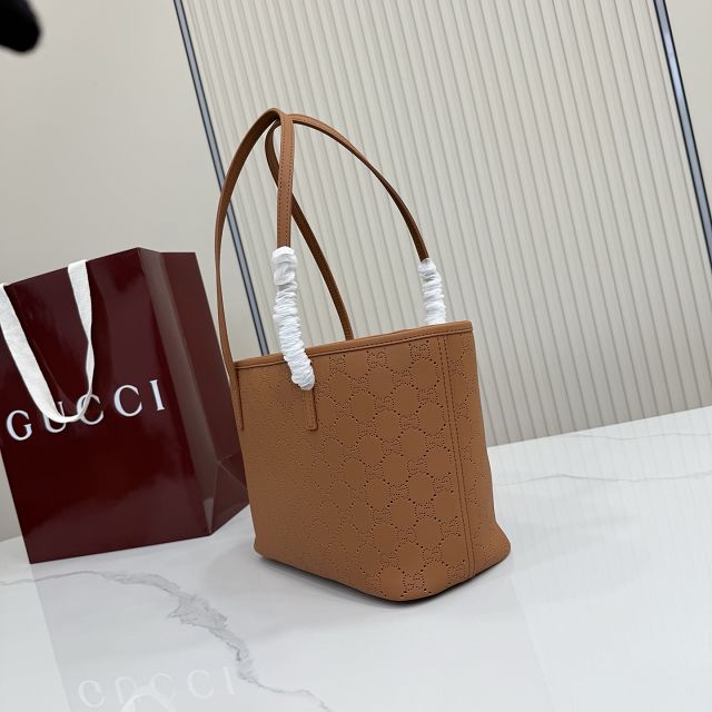 GG original calfskin tribeca small tote bag 875236 brown
