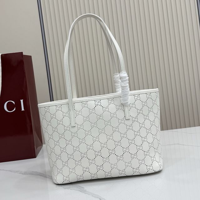 GG original calfskin tribeca small tote bag 875236 white
