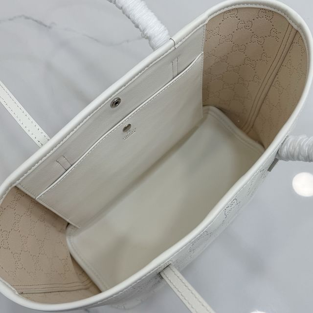 GG original calfskin tribeca small tote bag 875236 white