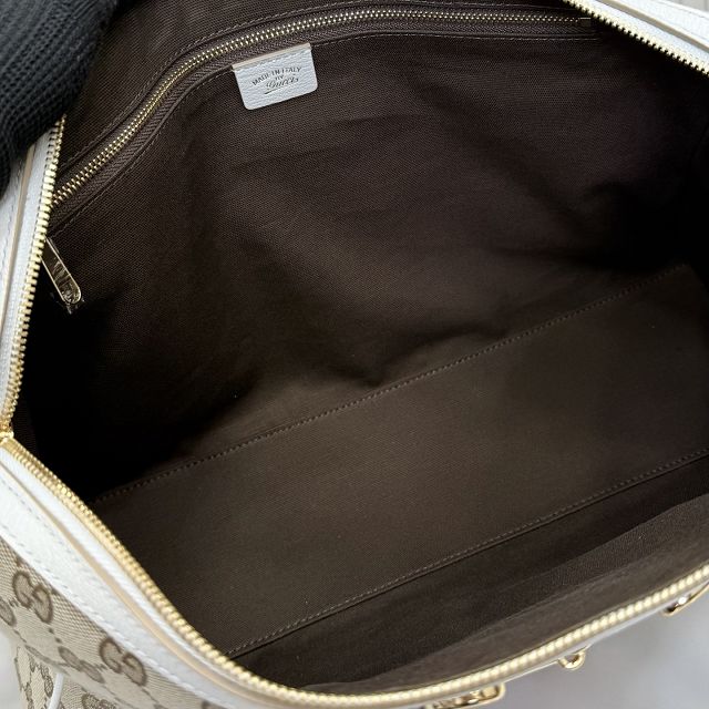 GG original canvas borsetto large boston bag 866734 sand&white