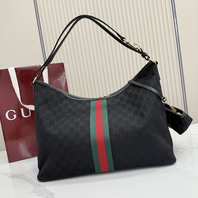 GG original canvas large shoulder bag A008NS black