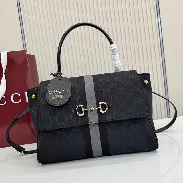 GG original canvas paparazzo medium top handle bag 875018 black