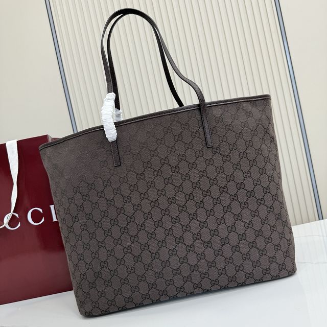 GG original canvas tribeca large tote bag 874745 dark brown