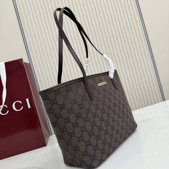 GG original canvas tribeca small tote bag 875236 dark brown