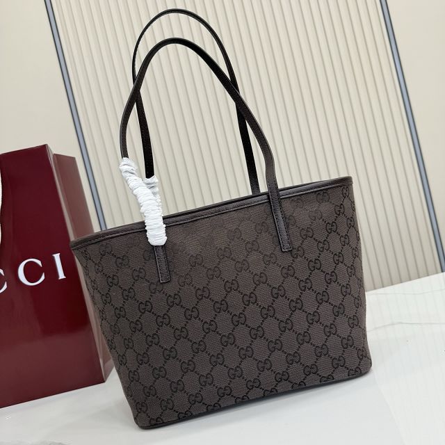 GG original canvas tribeca small tote bag 875236 dark brown