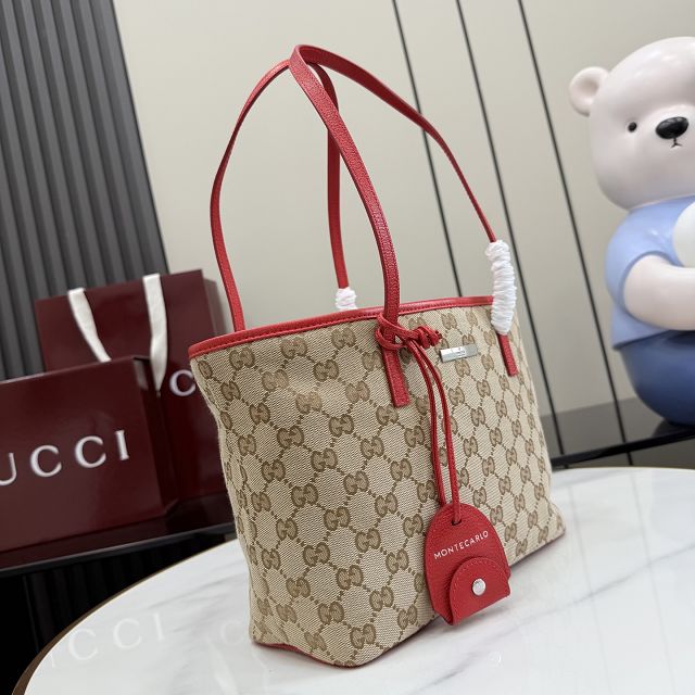 GG original canvas tribeca small tote bag A0034E sand&red